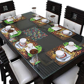 MoonWooden Solid Wood 6 Seater Dining Table Set with 6 Chair for Home & Office Furniture| Hotel & Dinner | Drawing Room Furniture with Walnut Finish